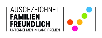 Logo der Zertifizierung "AUSGEZEICHNET FAMILIENFREUNDLICH - Unternehmen im Land Bremen"