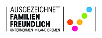 Logo der Zertifizierung "AUSGEZEICHNET FAMILIENFREUNDLICH - Unternehmen im Land Bremen"